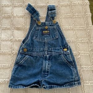 Vintage OshKosh B’Gosh baby denim shorts overalls / no tags but best for 6-12mos